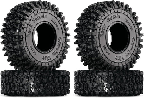 INJORA 1.0 Tires - S5 Rock Terrain Crawler Tires for TRX4M SCX24 AX24 FCX24 Upgrade Parts, 64 * 24mm