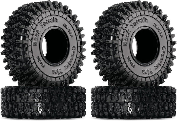 INJORA 1.0 Tires - S5 Rock Terrain Crawler Tires for TRX4M SCX24 AX24 FCX24 Upgrade Parts, 64 * 24mm