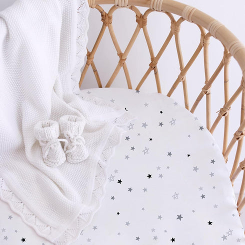 3 Pack, 33" 18" Little Grape Land Bassinet Sheets for Baby Boys Girls x Extra Soft Breathable Fitted Bassinet Sheets
