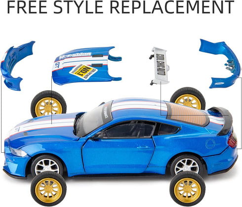 1/42 Ford Mustangs Car Model, Take Apart Assembled Car, DIY Educational Building Toys for Children