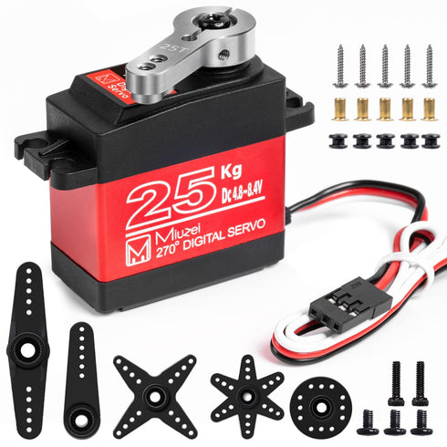 25KG High Torque RC Servo: Miuzei Waterproof Servo Motor for 1/6, 1/8, 1/10, 1/12 RC Cars