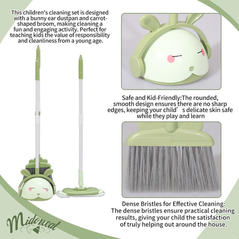 Set, Set Set 1-5,6pcs Midoneat Kids Cleaning Toy Mini Child Broom, Mop and Dustpan, Little Housekeeping Helper ,Pretend