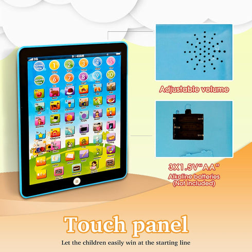 Kids Tablet Learning Pad, with 6 Games to Learn Music/Words/Letters, Education Tablet for Boys & Girls 3 Years Up