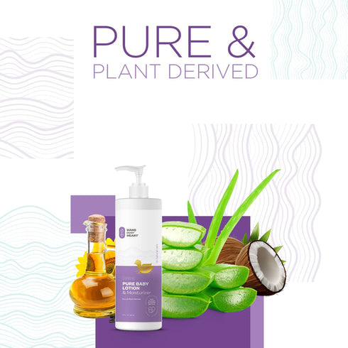 Hand over Heart Plant Derived Baby Lotion and Moisturizer - Hypoallergenic Skin Care - Contains Soothing Ingredients