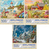 Set 500 18" 24" Bits and Pieces Value of Three Piece Jigsaw Puzzles for Adults Awaken, Guiding Lights, and Daydream