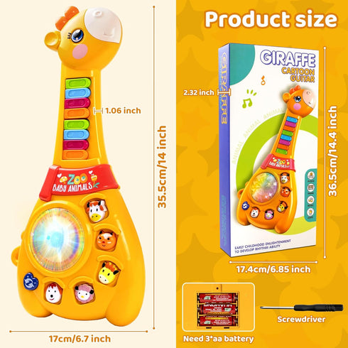 1 2 12-18 1st Marstone Toys for Year Old Boy and Girl Birthday Gift: Baby Musical Guitar Piano Toys Month with Animal