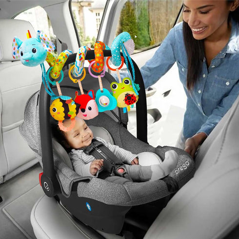 ORZIZRO 0-6 0 3 6 12 Stroller Toys, Car Seat Toys for Babies Infants Months, Activity Spiral Plush Hanging Toy Gift