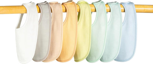 Tiny Twinkle 8 Pack Baby Feeding Bibs - Waterproof and Absorbent Infant Drool and Feeding Bibs