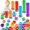 Montessori Toys for 1-5 Year Old Boys Girls, 2 In 1 Counting & Spinning Stacking Toys, Educational Gifts for Kids