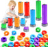 Montessori Toys for 1-5 Year Old Boys Girls, 2 In 1 Counting & Spinning Stacking Toys, Educational Gifts for Kids