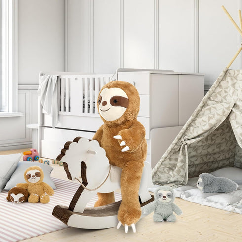 MaoGoLan Sloth Stuffed Animal Set - 5 Pcs Large Mommy Sloth with Babies Plush Toys, 3 Toed Sloth for Kids 22 Inches