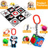 4 PCS High Contrast Black and White Baby Toys - Montessori Crinkle Sensory Book, Tummy Time Mirror, Rattle Gift