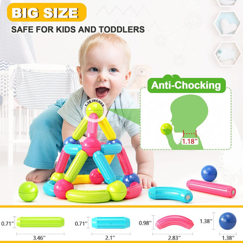 Magnet Toys for 3 Year Old Boys & Girls, Montessori Toys for Toddlers Kids, Magnetic Blocks Building Gift