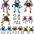 OAHCGNO S 24 Pack Funny Sensory Fidget Toys,Deformable Chain DIY Robot Spinners Stress Relief
