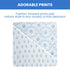 Delta Children 100% Cotton Muslin Baby Receiving Blankets 47x47 Inches, Pack of 2 Blue Botanicals