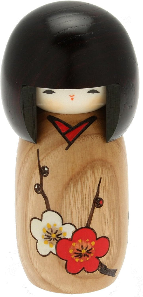 Usaburo Japanese Kokeshi Doll, Sachiko's Brown Kimono
