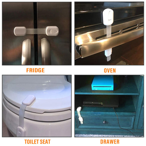 Goodv Child Safety Cabinet Locks (10 Pack), Baby Proofing Latches for Drawer Door Fridge Oven Toilet Seat