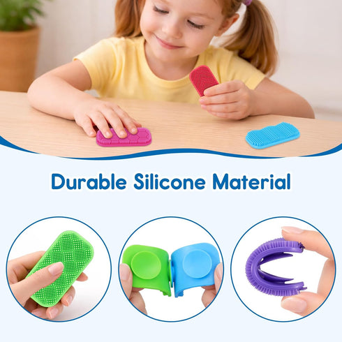 idooss 3 Sensory Fidget Toys for Kids Adults, Sensory Calm Strips for ADHD, Autism with Suction Cups, Texture Relief