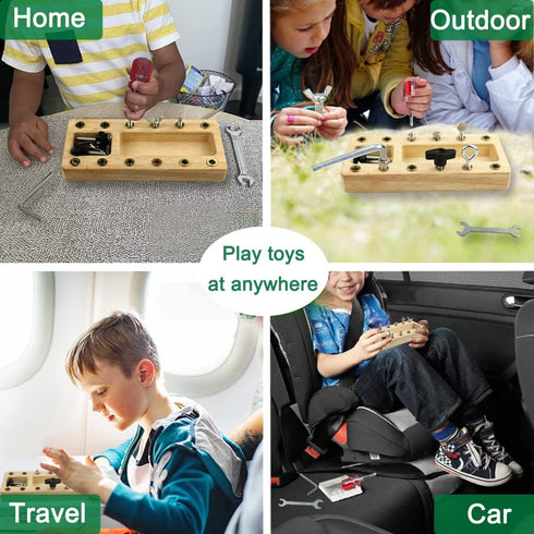 Montessori Screwdriver Board Set - Educational Wooden Toys for 3-5 Year Old Kids, Sensory Learning