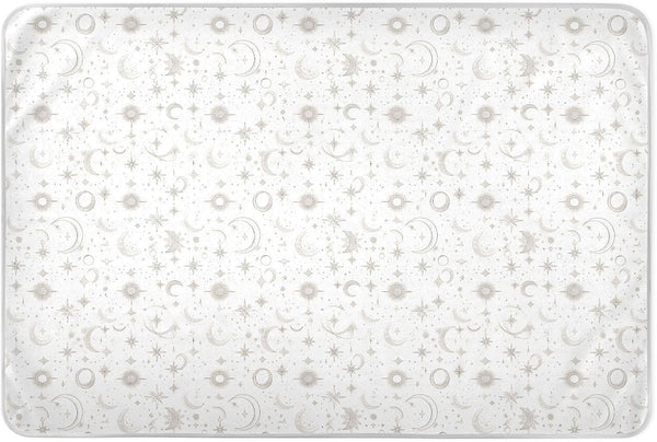 siphylline Cartoon Moon Star Silver Grey Extra Large Resuable Changing Pad Covers Highly