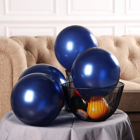 Hestya 100 Pieces 10 Inch Navy Blue Latex Balloons - Party Decoration Kit for Weddings, Graduations, Anniversaries