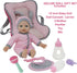 Set 12 Inch Baby Doll Carrier Car Seat, Baby Doll Accessories Includes Doll Bottles, Soft Baby Doll & Toys