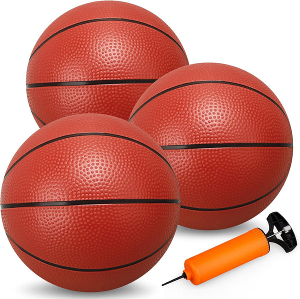 8” Water Pool Basketball Set with Pump, Replacement Ball for Basketball Hoop, PVC Waterproof Floating Toy for Summer