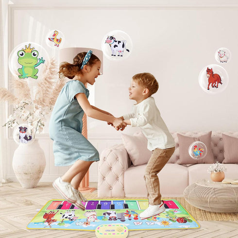 1-5 Toddler Toys Farm Animals Piano Mat, Baby Musical Floor Carpet Play mat for Kids,Sensory Educational Learning