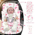 Hooyax Infant Car Seat Insert with Removable Head Support, Dual-Sided Baby Car Seat Cushion for Preemies & Newborns