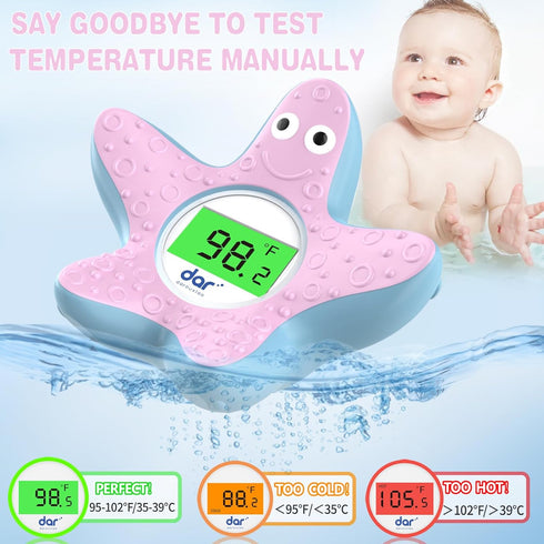 Bath Thermometer for Baby Safety, Floating Toy with Backlight Display for Infant Bathtub, Starfish