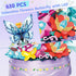 louyebh Set Girls(630PCS) Flowers Music Box Building Block with Light, Botanical Collection Mini Brick Music Box