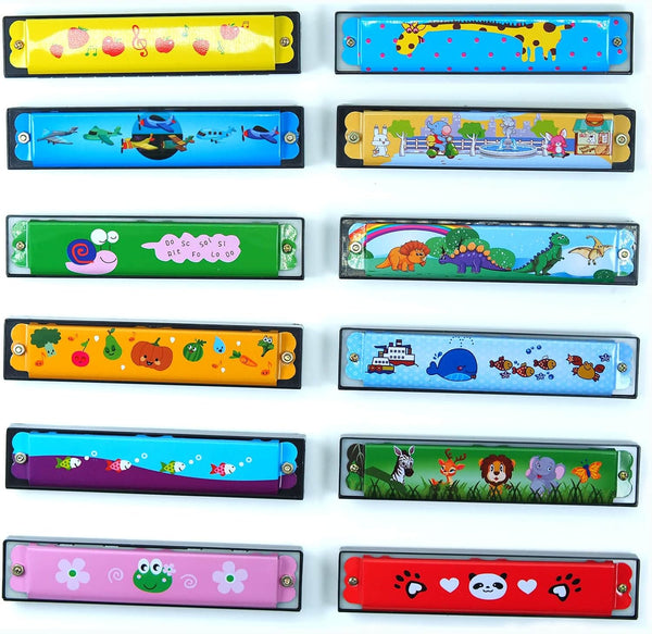 Kids Harmonica Party Favors - 12Pcs Harmonicas for Kids Musical Instrument Gift for Birthday Party