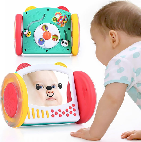 PLAY Tummy Time Toys Rolling Baby Mirror Activity Toy for Newborn 0