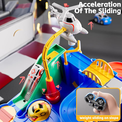 3+, 3 3+, 3 Car Race Track for Kids Ages Kids Car Toys for Year Old Boys, Race Track for Toddlers City with Small Cars