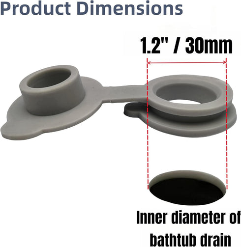 Bathtub Stoppers, Silicone Stopper Fits Most Baby Bathtubs, 5 Sizes of Bath Tub Plugs (1.2'' I.D.)