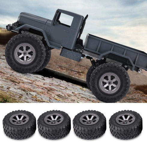 RC Crawler Tires 4Pcs Off-Road Rubber Tyres for 1:16 Remote Control Military Car Accessory Part