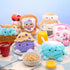 4.5-inch BreakfastBumz Plush 5-Pack - Collectible Stuffed Toys: Blueberry Muffin, Coffee, Toast, Cereal, Strawberry