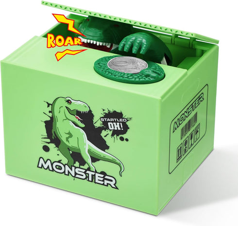 Dinosaurs Piggy Bank for Kids - Automatic Stealing Money Box with Music Sounds for Boys and Girls Aged 3-8