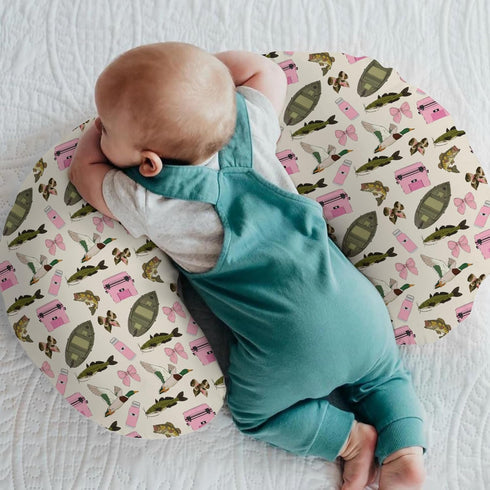Summer Country Pink Fishing Hunting Girly Baby Nursing Pillow Covers for Girl Boats Bass Fish Duck Bows Nursing