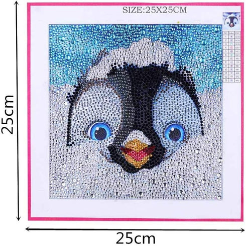 5D Diamond Painting Kits for Kids, Full Drill Painting by Number DIY Mosaic Arts Crafts Supplies (Penguin)