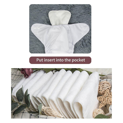 12pcs Liner,3-Layer 12T ALVABABY Microfiber Inserts,Soft Cloth Diaper Absorbent Inserts,Reusable for Baby Cloth Diapers