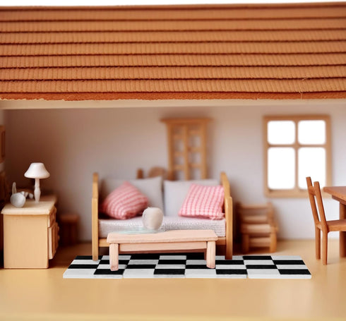 NUOBESTY 18Pcs Dollhouse Floor Sheet, Mini Floorboard Wood Dollhouse Flooring Decoration Accessories