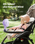 4 360 Gaiatop Oscillating Baby Stroller Fan with LED Night Light, Speeds Cooling Rechargeable Rotate Clip On, Battery