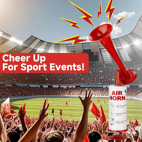 2pcs Reusable Air Horn, BANHAO Aluminum Handheld Air Pump Horn Loud Safety Horns for Boats Sports Events Loud Party