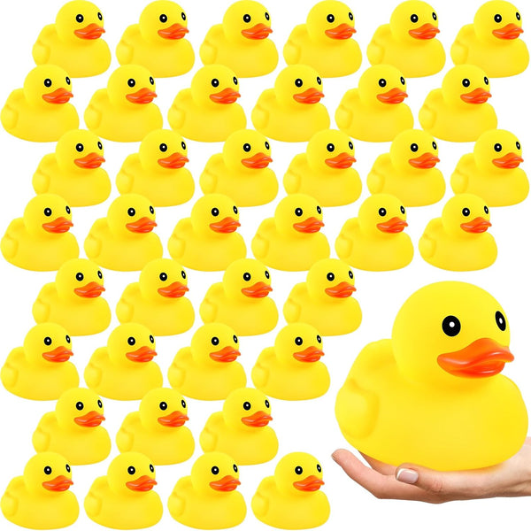 Deekin 10 Pcs Large Yellow Rubber Ducks Bulk Large Duck Squeak Rubber