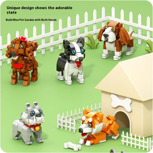 Vilbocr Blocks3D Micro Mini Blocks DogCute Animal Building BlocksPet Micro Mini Building Puzzle Collection Animal Model
