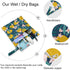 visesunny 2Pcs Lemon Floral Wet Bag with Zippered Pockets Washable Reusable Roomy