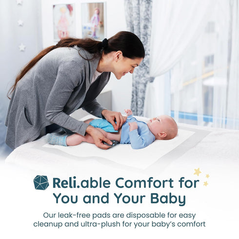 24" 18" 110 Pack Reli. Premium XL Disposable Baby Changing Pad Liners | XL x | | Super Absorbent, Soft, Waterproof