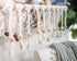 16" 22" Crane Baby Macrame Hanging Storage Bin for Nursery, Boho Baby Decor, Baby Toy Hanging Basket Wall Storage