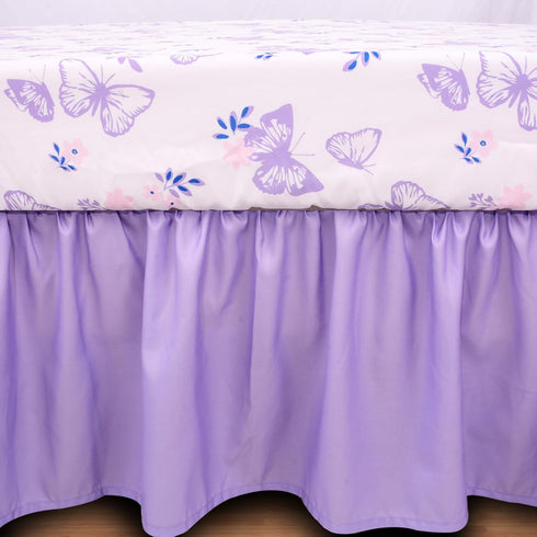 Set 3 Set Set Cloele Crib Bedding for Girls, Pieces Floral Butterfly Baby Bedding -Includes Comforter Fitted Sheet Crib